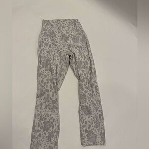 Gray Lululemon Leopard Print Leggings